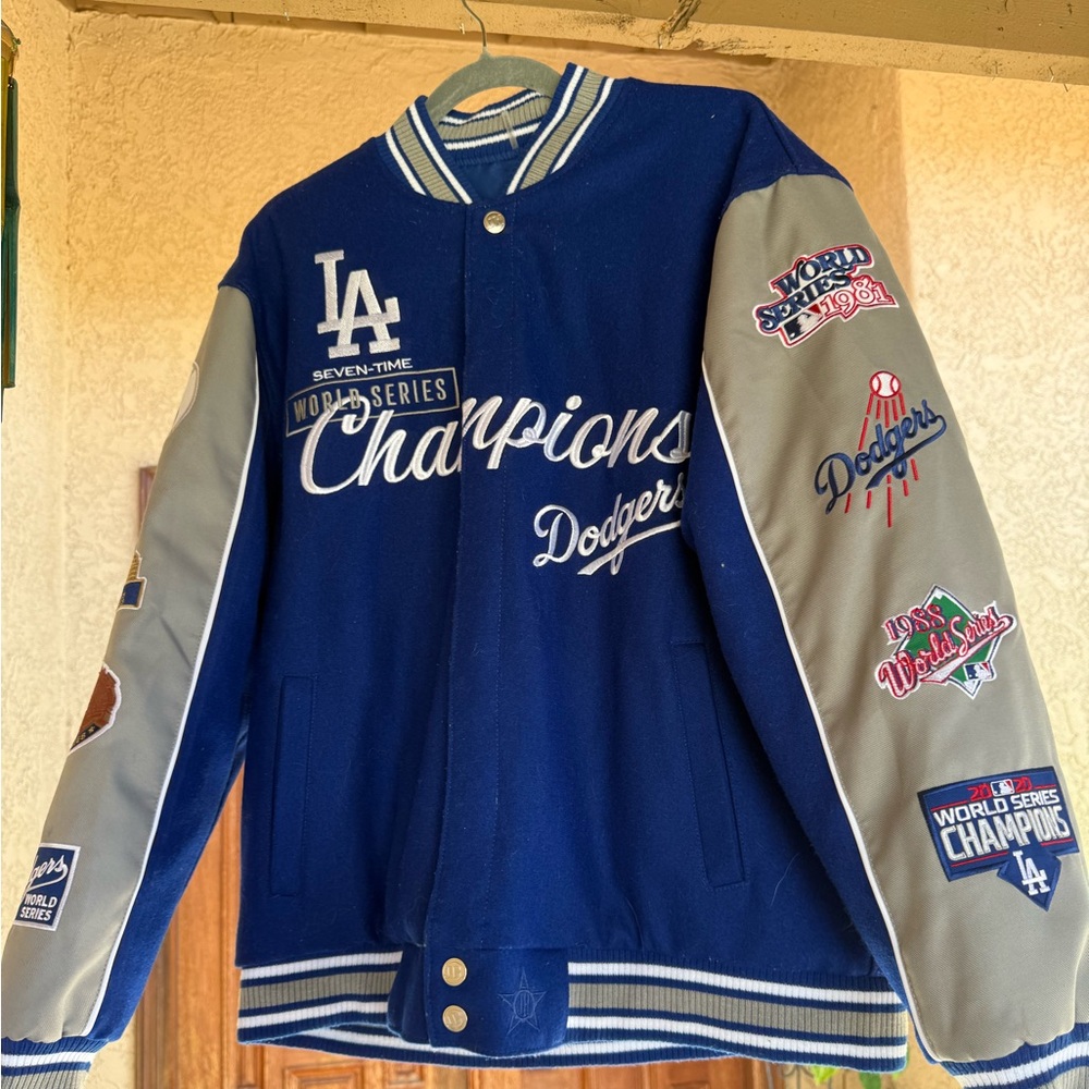 Blue and Gray Dodgers Varsity Jacket